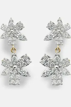 STONE AND STRAND Grand Magnolia 14kt drop earrings with diamonds