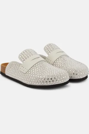 J.W.Anderson Crystal-embellished suede slippers