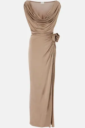 MAGDA BUTRYM Floral-appliquÃ© jersey midi dress