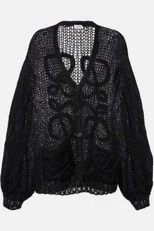 Loewe Anagram open-knit mohair-blend cardigan