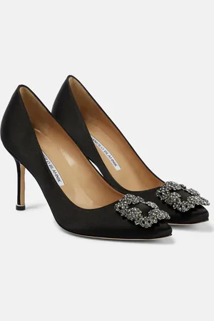 Manolo Blahnik Hangisi 90 embellished satin pumps