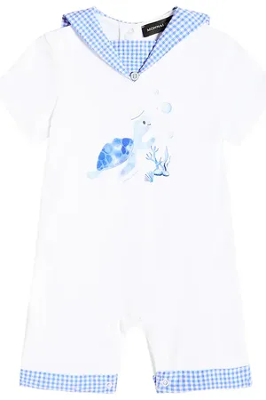 MONNALISA Baby printed cotton playsuit