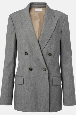 Vince Double-breasted wool-blend twill blazer