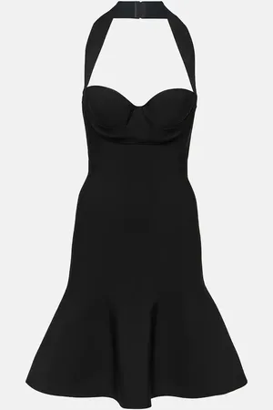 Alaïa Ribbed-knit halterneck minidress
