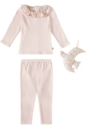 BONPOINT Baby Daisie top, pants, and toy set