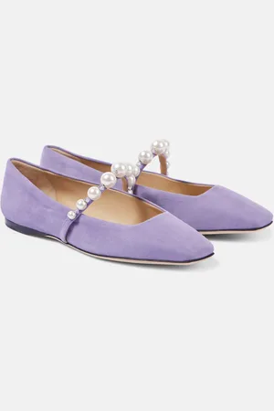 Jimmy Choo Ade embellished suede ballet flats