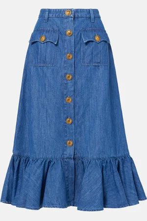 VALENTINO Denim midi skirt
