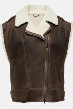 Brunello Cucinelli Shearling-lined leather vest