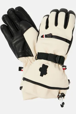 Moncler Leather-trimmed gloves