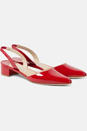Manolo Blahnik Aspro 30 patent leather slingback pumps