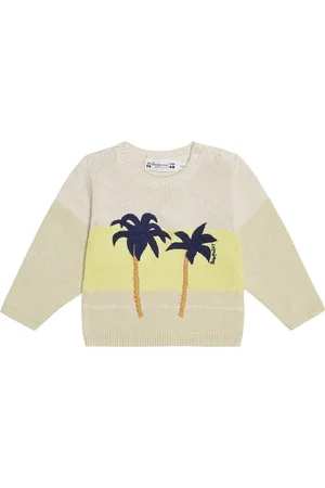 BONPOINT Baby Almire intarsia-knit cotton and linen-blend sweater