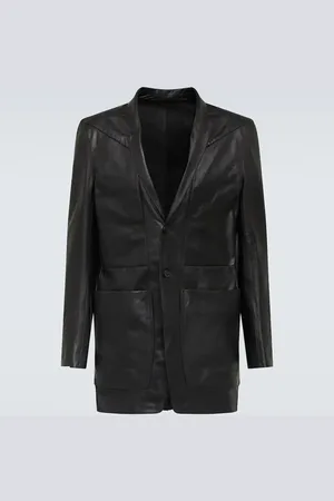 Rick Owens Lido single-breasted leather blazer