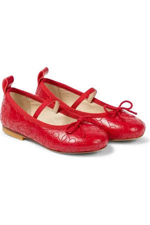 BONPOINT Embroidered leather ballet flats