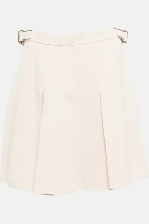 Brunello Cucinelli Pleated linen blend skirt