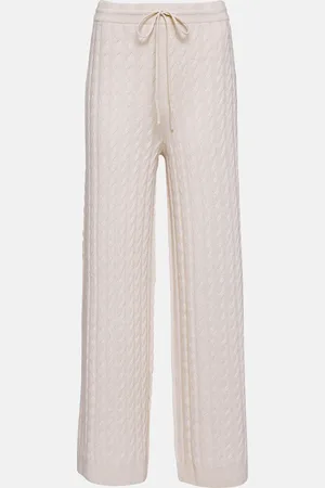 Totême Cable-knit wool-blend wide-leg pants