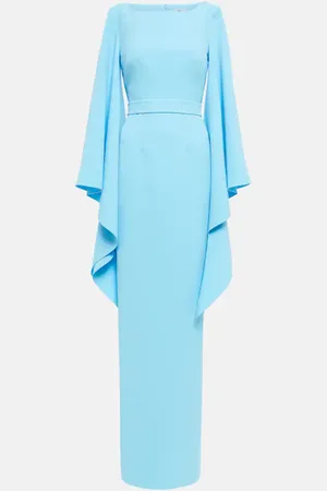 Safiyaa Boat N Flared belted maxi dress