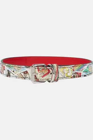 Christian Louboutin Loubicollar printed leather dog collar