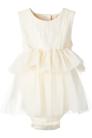 Donsje Baby Aamina tulle-trimmed jersey onesie