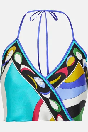 Puccini Pesci silk twill crop top