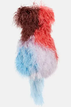 The Attico Keri feather-embellished minidress