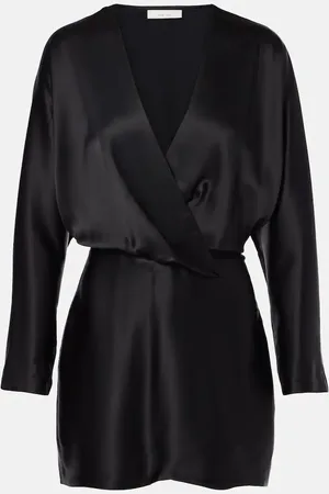 The Sei Silk satin wrap minidress
