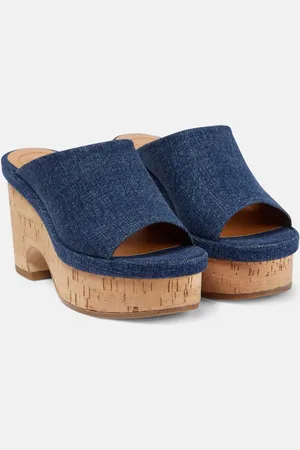 Chloé Oli denim platform mules