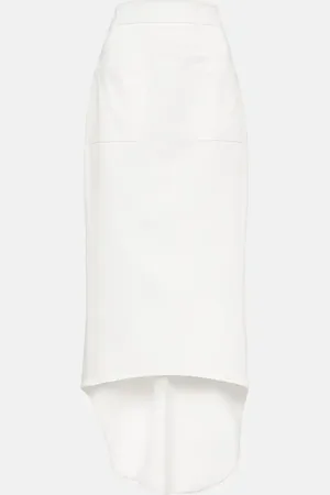 Prada Asymmetric cotton midi skirt