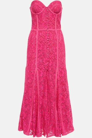Costarellos Elodie lace bustier maxi dress