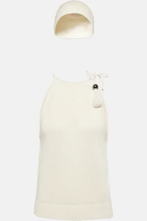 Max Mara Moriana halterneck linen top and hat set