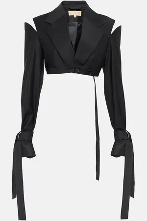 AYA MUSE Xylo cutout cropped wool-blend blazer
