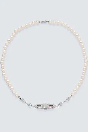 Rainbow K Majesty 14kt gold necklace with pearls and diamonds