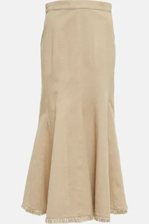 Max Mara Pleated high-rise cotton midi skirt