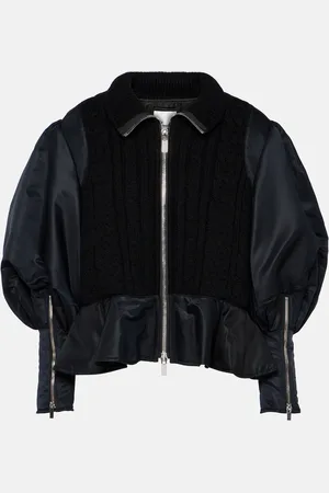 NOIR KEI NINOMIYA Peplum wool and technical bomber jacket