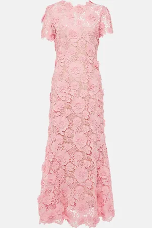 Oscar de la Renta Floral lace midi dress