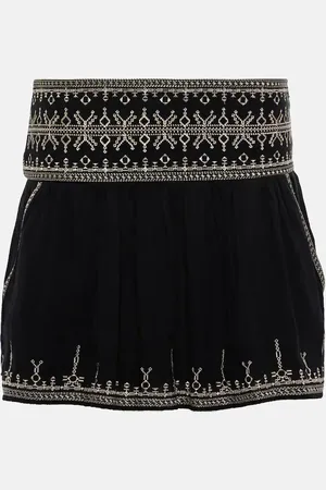 Marant Etoile Picadilia embroidered cotton miniskirt