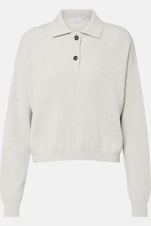 Brunello Cucinelli Ribbed-knit cotton polo sweater