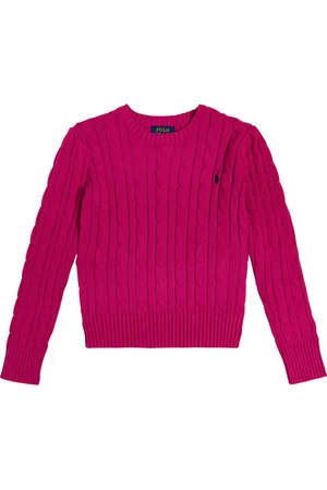 Ralph Lauren Embroidered cable-knit cotton sweater