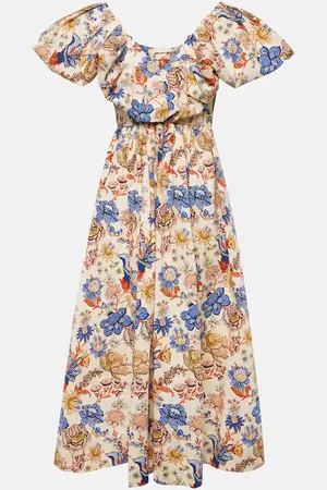 ULLA JOHNSON Francesca floral cotton poplin midi dress