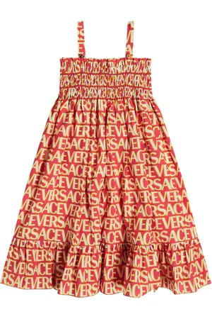VERSACE Printed cotton poplin dress