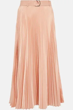Max Mara Pleated silk-blend midi skirt