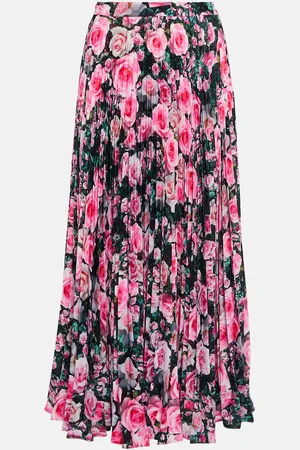 Christopher Kane Floral high-rise pleated midi skirt