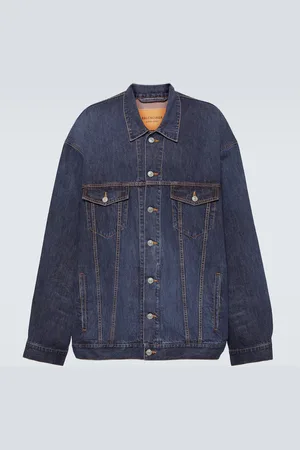 Balenciaga Oversized cotton and silk denim jacket