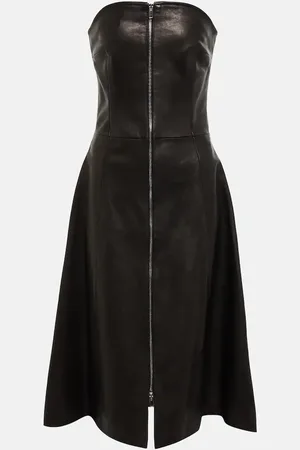 Khaite Valerie leather midi dress