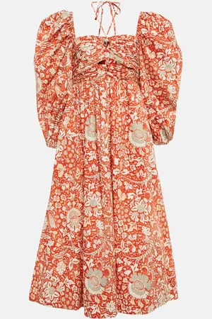 ULLA JOHNSON Alessa printed cotton midi dress