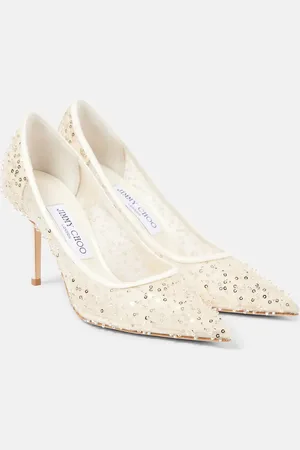 Jimmy Choo Love 85 beaded mesh pumps