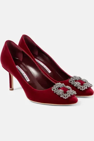Manolo Blahnik Hangisi 70 embellished velvet pumps