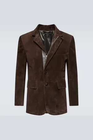 Tom Ford Leather-trimmed suede blazer