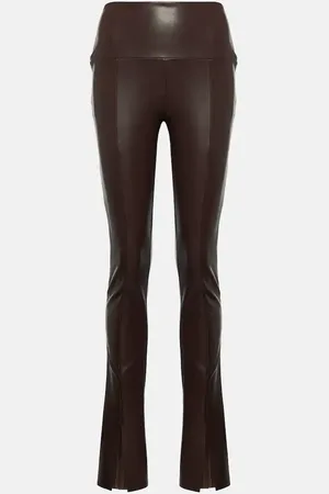 Norma Kamali High-rise faux leather flared leggings