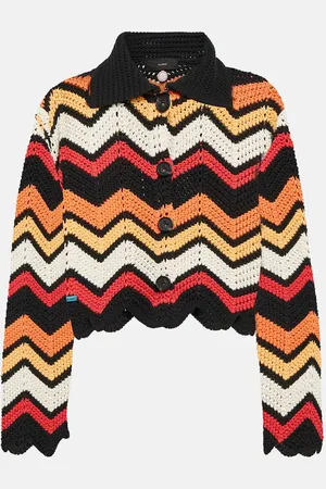 Alanui Kaleidoscopic Chevron cotton-blend cardigan