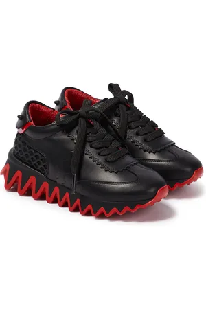 Christian Louboutin Mini Shark leather-trimmed sneakers